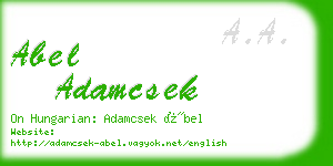 abel adamcsek business card